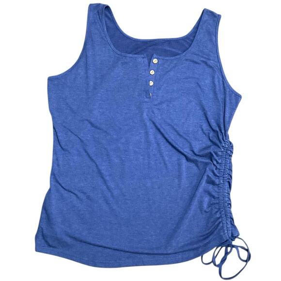 Unbranded Women's Blue Sleeveless Side Cinched Tank Top Size XL EUC - Picture 1 of 5